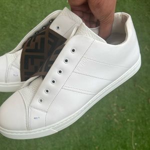 White leather slip-ons Fendi Sneakers
